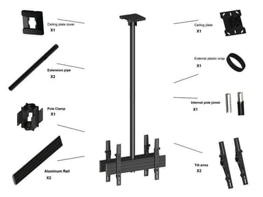 Multibrackets 3453 kyltin näyttökiinnike 165,1 cm (65") Musta