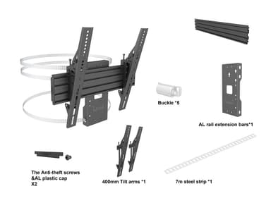 Multibrackets 8458 kyltin näyttökiinnike 165,1 cm (65") Musta