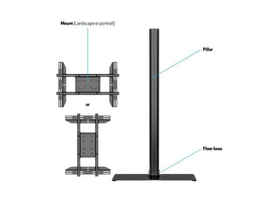 Multibrackets M Display Stand 24" - 65" 180 cm Black