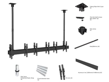 Multibrackets 3507 kyltin näyttökiinnike 165,1 cm (65") Musta