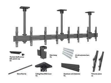 Multibrackets 3958 kyltin näyttökiinnike 165,1 cm (65") Musta