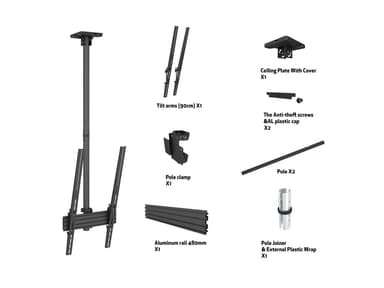 Multibrackets 6904 kyltin näyttökiinnike 190,5 cm (75") Musta