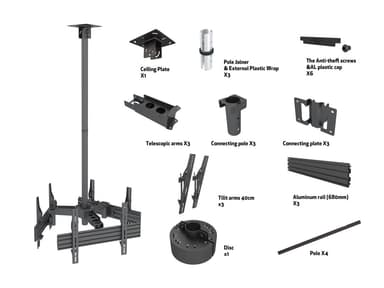 Multibrackets 8861 kyltin näyttökiinnike 190,5 cm (75") Musta