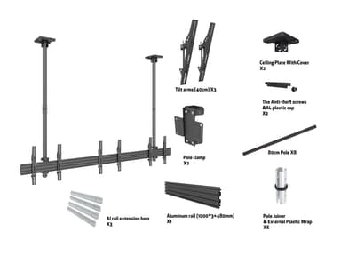 Multibrackets 3477 kyltin näyttökiinnike 165,1 cm (65") Musta