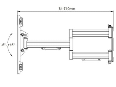Multibrackets 2616 TV-kiinnike 2,79 m (110") Musta