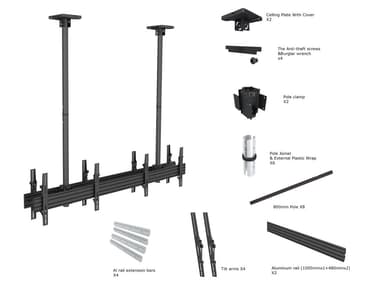 Multibrackets 3491 kyltin näyttökiinnike 165,1 cm (65") Musta