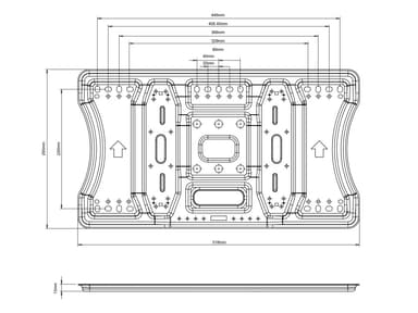 Multibrackets 9697 kyltin näyttökiinnike 2,16 m (85") Musta