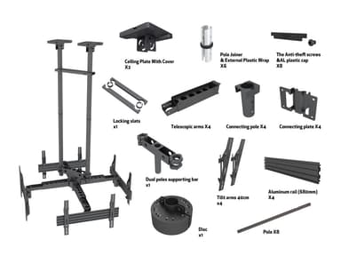 Multibrackets 8878 kyltin näyttökiinnike 190,5 cm (75") Musta