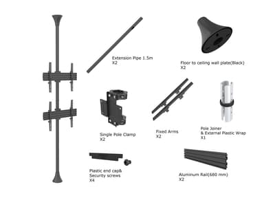 Multibrackets 3637 kyltin näyttökiinnike 165,1 cm (65") Musta