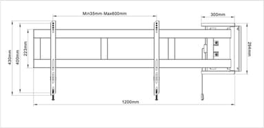 Multibrackets 2647 TV-kiinnike 175,3 cm (69") Musta