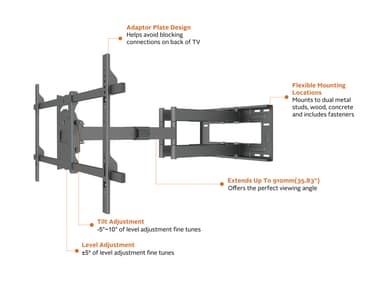 Multibrackets 6546 TV-kiinnike 2,03 m (80") Musta