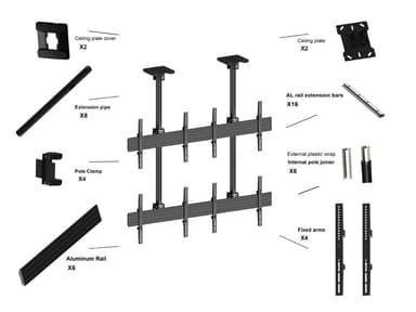 Multibrackets 3552 kyltin näyttökiinnike 165,1 cm (65") Musta