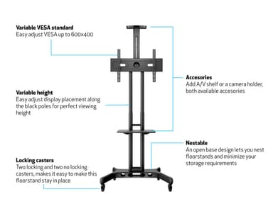 Multibrackets 2319 kyltin näyttökiinnike 152,4 cm (60") Musta