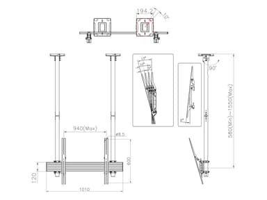 Multibrackets 5785 kyltin näyttökiinnike 2,54 m (100") Musta