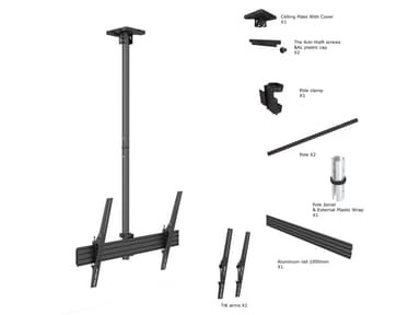 Multibrackets 5778 kyltin näyttökiinnike 190,5 cm (75") Musta