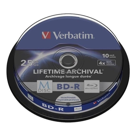 Verbatim M-Disc BD-R 4x 25GB/200min, 10-pakkaus