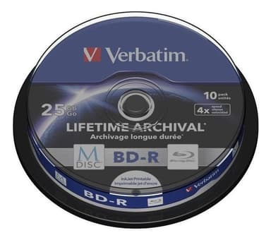 Verbatim M-Disc BD-R 4x 25GB/200min, 10-pakkaus