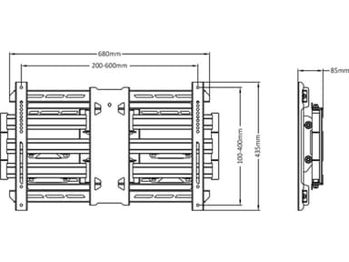 Multibrackets 2616 TV-kiinnike 2,79 m (110") Musta