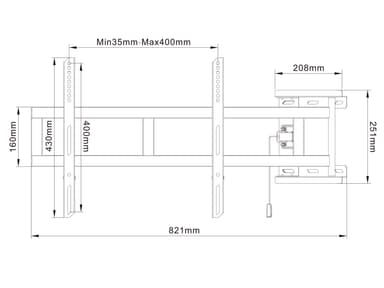Multibrackets 6214 TV-kiinnike 119,4 cm (47") Musta