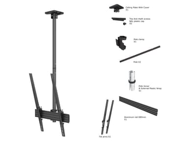 Multibrackets 6126 kyltin näyttökiinnike 190,5 cm (75") Musta
