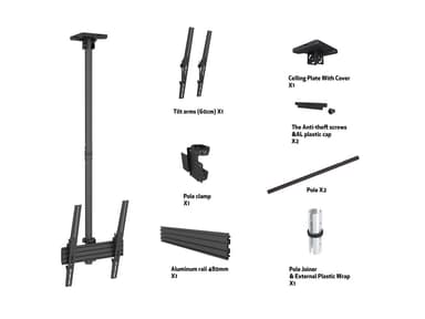 Multibrackets 6898 kyltin näyttökiinnike 177,8 cm (70") Musta