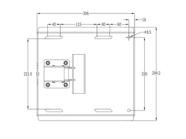 Multibrackets 2647 TV-kiinnike 175,3 cm (69") Musta