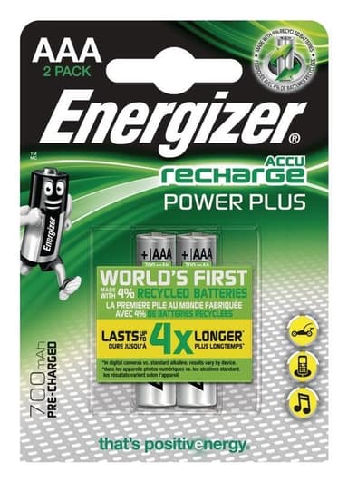 Energizer Ladattava Ni-MH-Akku AAA | 1.2 V DC | 700 mAh | Esiladattu | 2 - Läpipainopakkaus