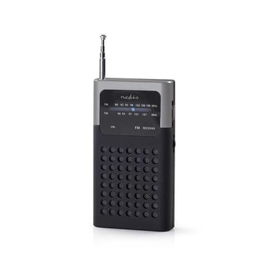 FM-Radio | 1,5 W | Taskukoko | Musta/Harmaa