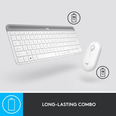 Logitech MK470 Slim Combo hiiri ja näppäimistö (valkoinen)
