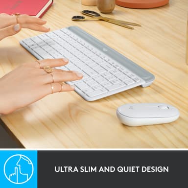 Logitech MK470 Slim Combo hiiri ja näppäimistö (valkoinen)