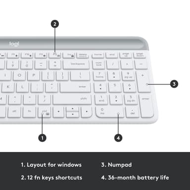 Logitech MK470 Slim Combo hiiri ja näppäimistö (valkoinen)