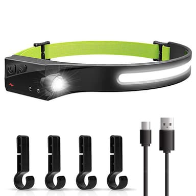 COB Outdoor Headlight USB Musta