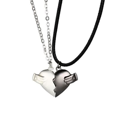 Puzzle Heart -kaulakorusarja pariskunnalle 2 kpl Musta