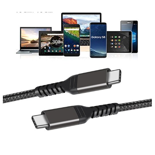USB-C–USB-C-kaapeli 3A/20V PD60W Musta 1 m