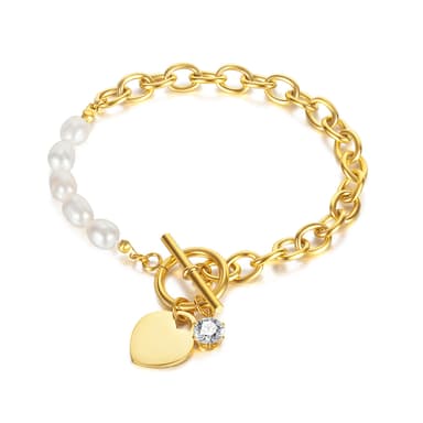 Faux Pearl Heart Rannekoru Kulta