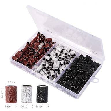 Hiomanauhat kynsiporaan 210-Pack Monivärinen 80#/120#/180#