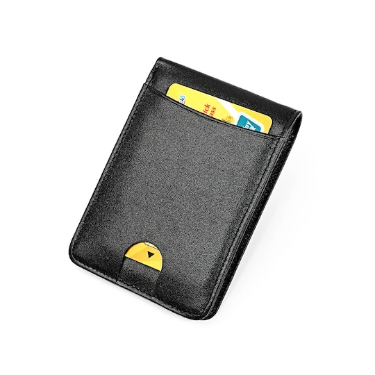 Ensiluokkainen nahkainen korttikotelo RFID-lompakko Musta