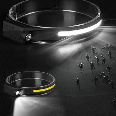 COB Outdoor Headlight USB Musta