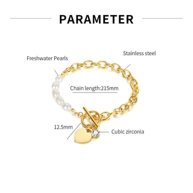Faux Pearl Heart Rannekoru Kulta