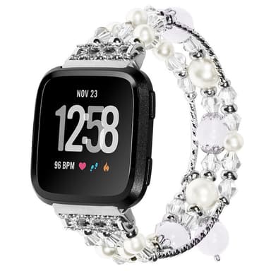Keinotekoinen akaatti kellonauha Valkoinen Fitbit Versa/Versa 2/Versa Lite