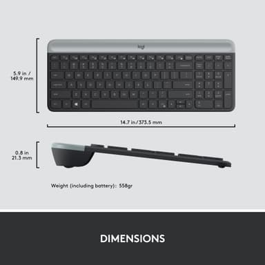 Logitech MK470 Slim Combo hiiri ja näppäimistö (grafiitti)