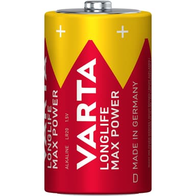 Varta Longlife Max Power D / LR20 -akku, 2 kpl