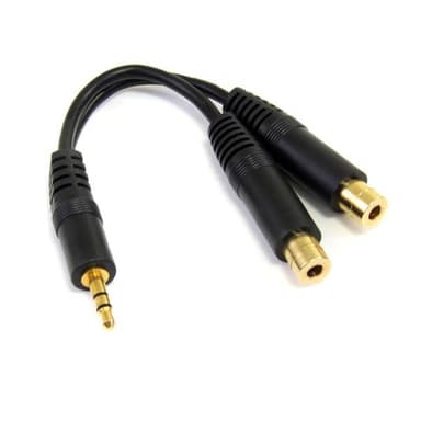 StarTech.com MUY1MFF, 3.5mm, Uros, 2 x 3.5mm, Naaras, 0,15 m, Musta