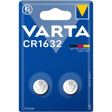 Varta CR1632 3V litiumnappiparisto 2 kpl