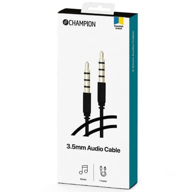 Champion 3,5 mm: n äänikaapeli 1 m musta