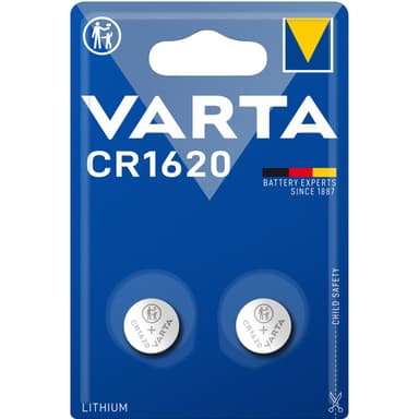 Varta CR1620 3 V: n litiumnappiparisto, 2 kpl