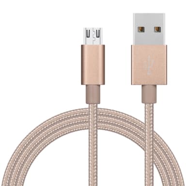 Nylon USB Type C -kaapeli Pikalataus Kulta 2 m