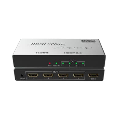 HDMI Splitter 1 in 4 Out 4K   60Hz Musta