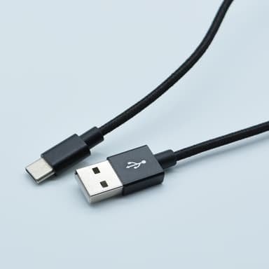 Nylon USB Type C -kaapeli Pikalataus Musta 1 m