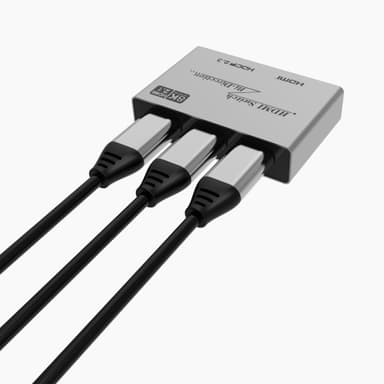 HDMI-kytkin 2 sisään/1 ulos 8K 60Hz HDMI 2.1 Hopea